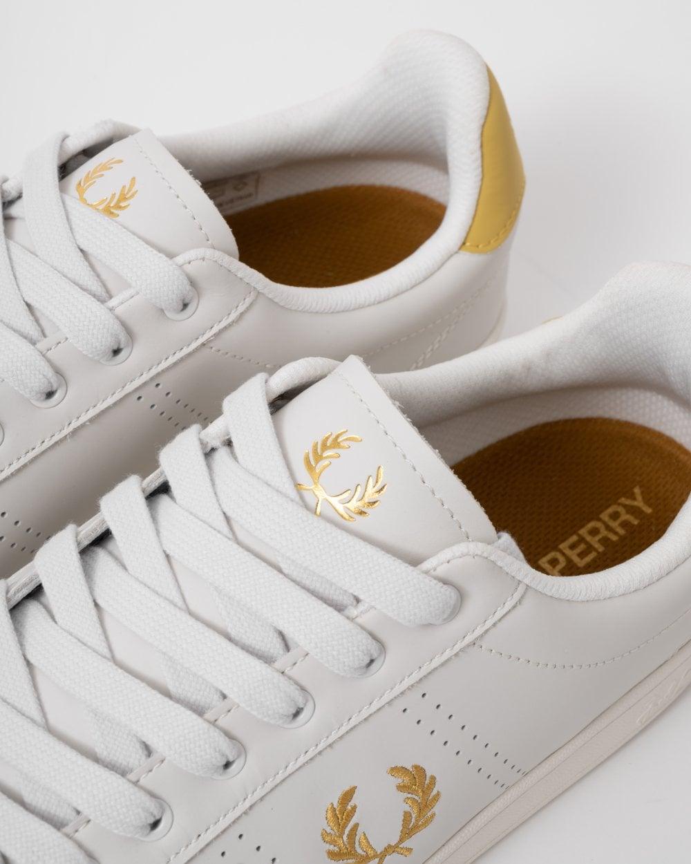Fred Perry B721 Leather Trainers in White for Men Lyst
