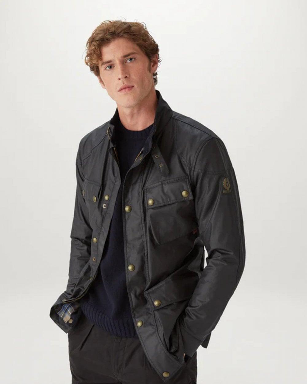 Belstaff Trialmaster Waxed Jacket in Black for Men | Lyst Canada