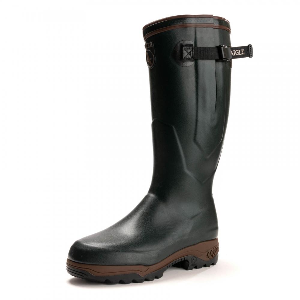 Aigle Parcours 2 ISO Mens Womens Adjustable Neoprene Wellies Boots Black 