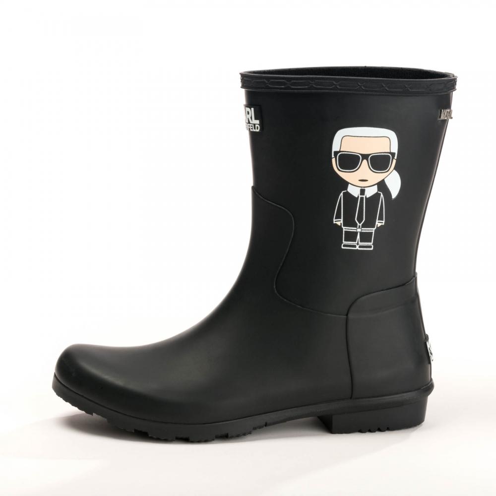 Karl Lagerfeld Kalosh Ikonic Rain Womens Wellington Boot in Black | Lyst