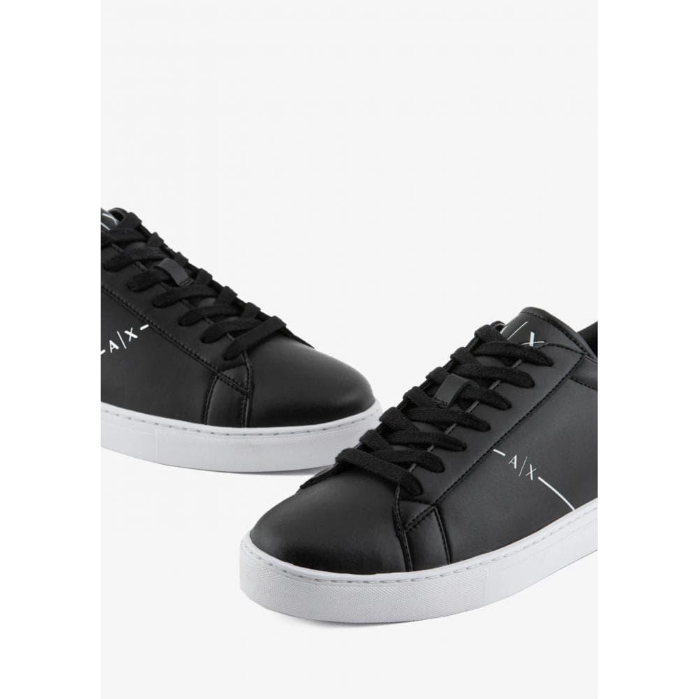 Armani Exchange Calf Leather Tennis Shoes in Black for Men | Lyst