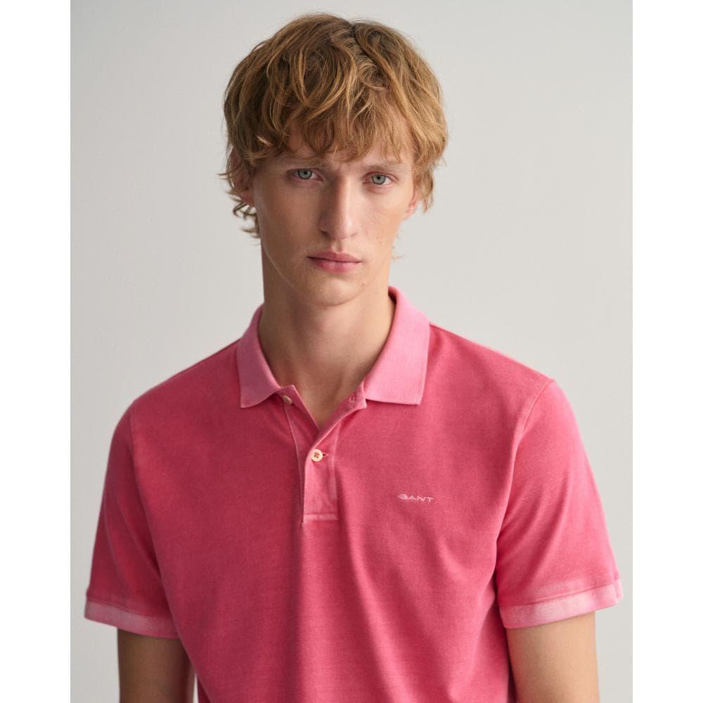 GANT Sunfaded Pique Short Sleeve Rugger in Pink for Men | Lyst