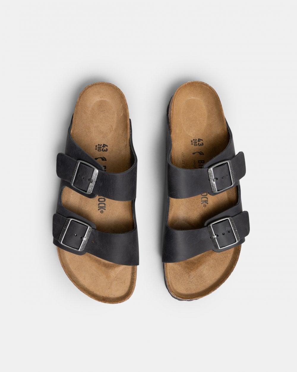 Birkenstock Arizona Bs Oiled Leather Unisex Sandals in Black | Lyst