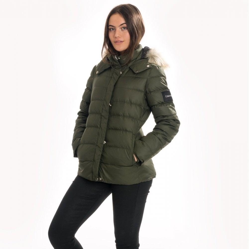 Calvin Klein Essential Down Jacket in Green | Lyst