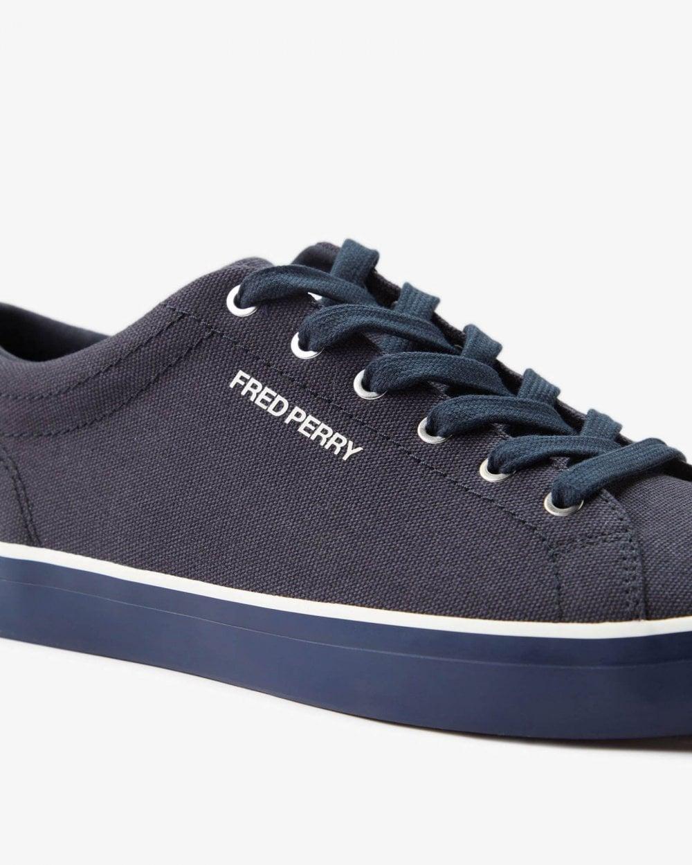 Fred Perry Baseline Canvas Trainers in Blue for Men Lyst UK