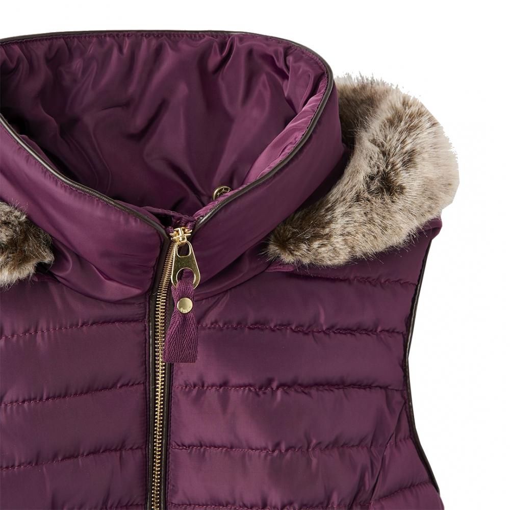 ladies hooded gilet fur hood