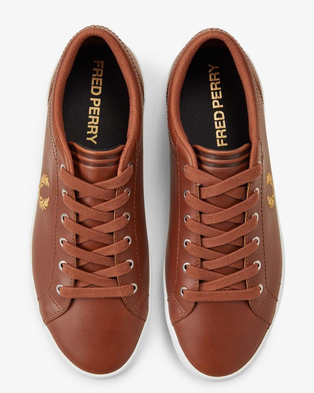 Fred perry baseline leather trainers sale