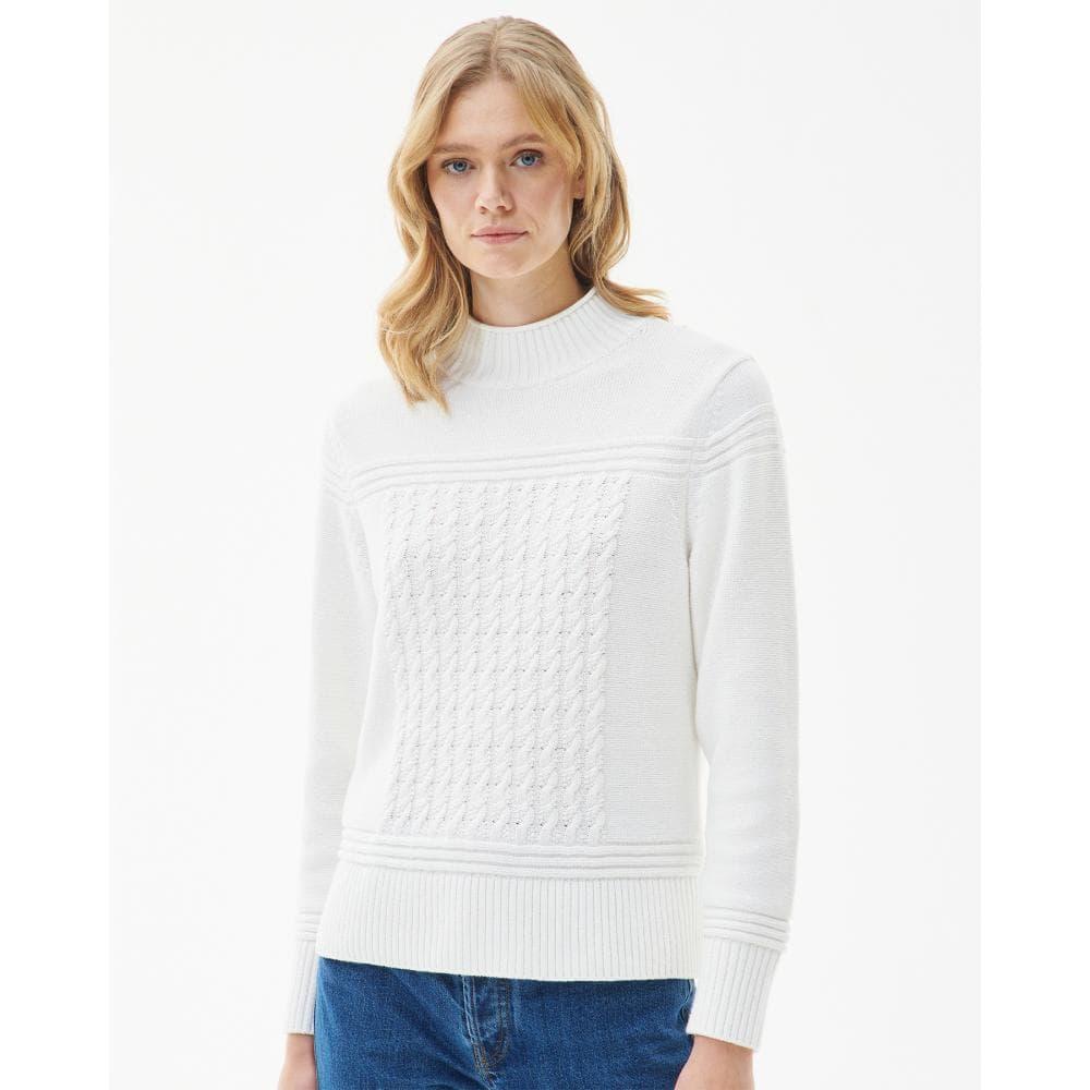 Barbour Breeze Womes Funnel Neck Jumnper in White | Lyst