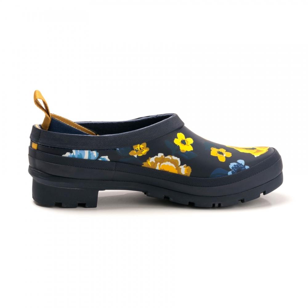 Joules SS19 Popons Slip On Clog Welly in Navy Botanical 