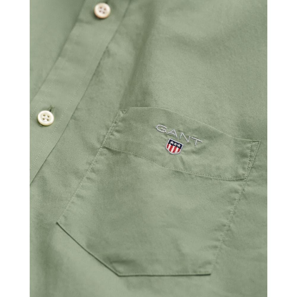 GANT Regular Broadcloth Short Sleeve Button Down Shirt in Green for Men |  Lyst