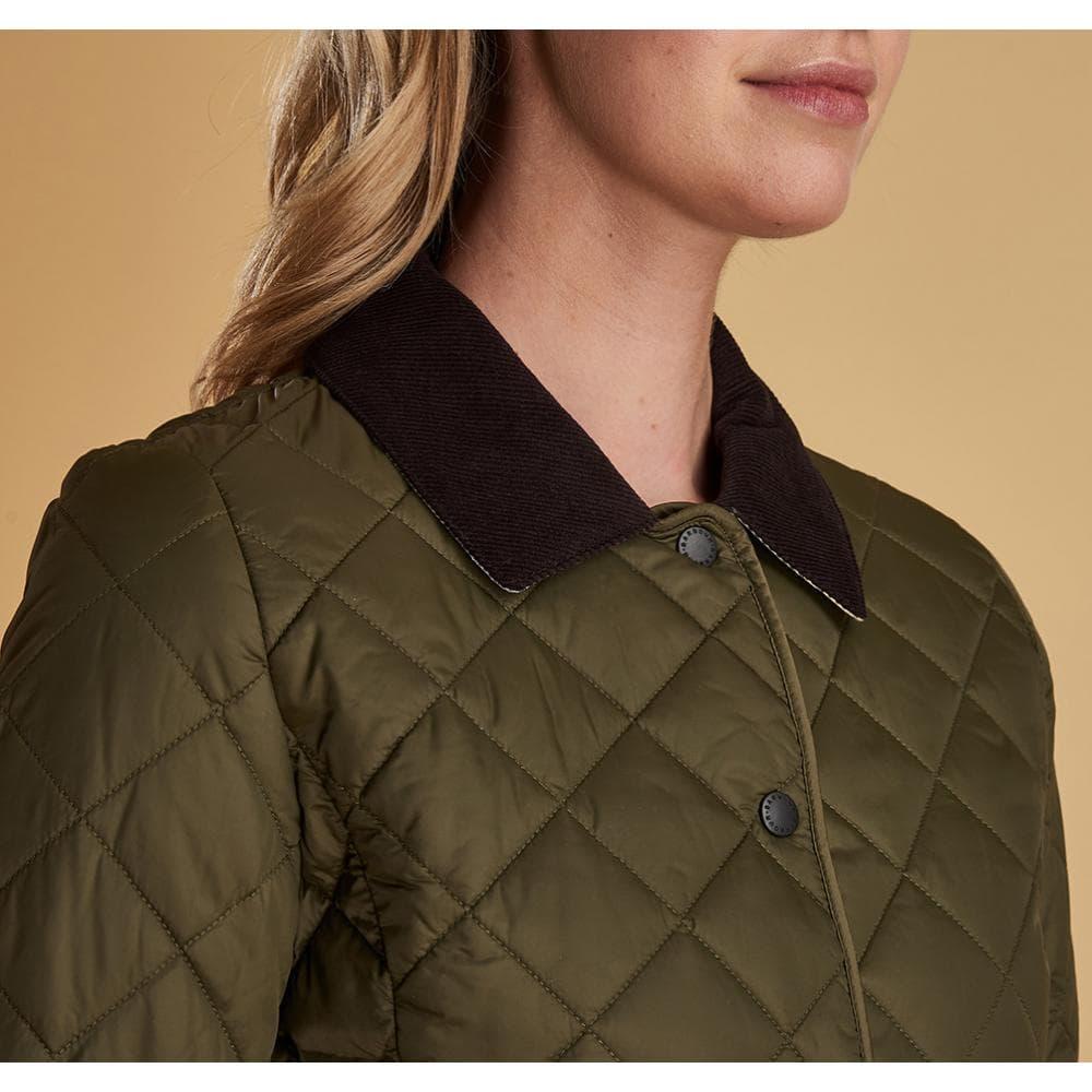 Barbour Deveron Quilted Jacket in Olive/p (Green) Lyst