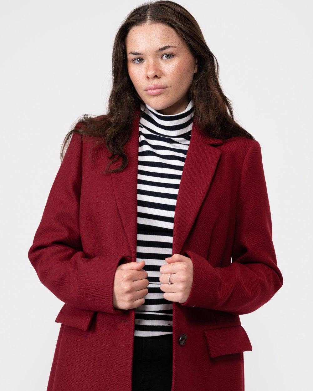 Tommy Hilfiger Wool Blend Long Classic Jacket in Red | Lyst