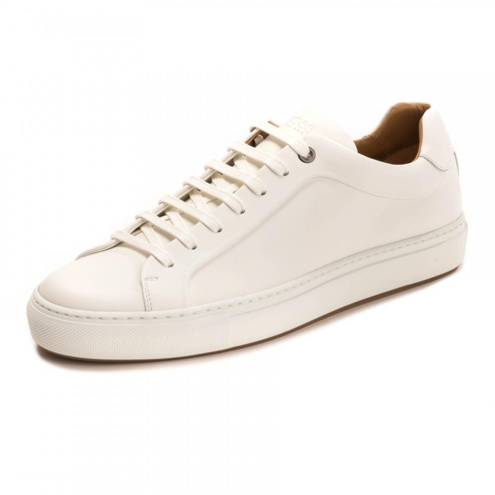 BOSS by HUGO BOSS Mirage Tenn B Leather Trainers in White for Men | Lyst