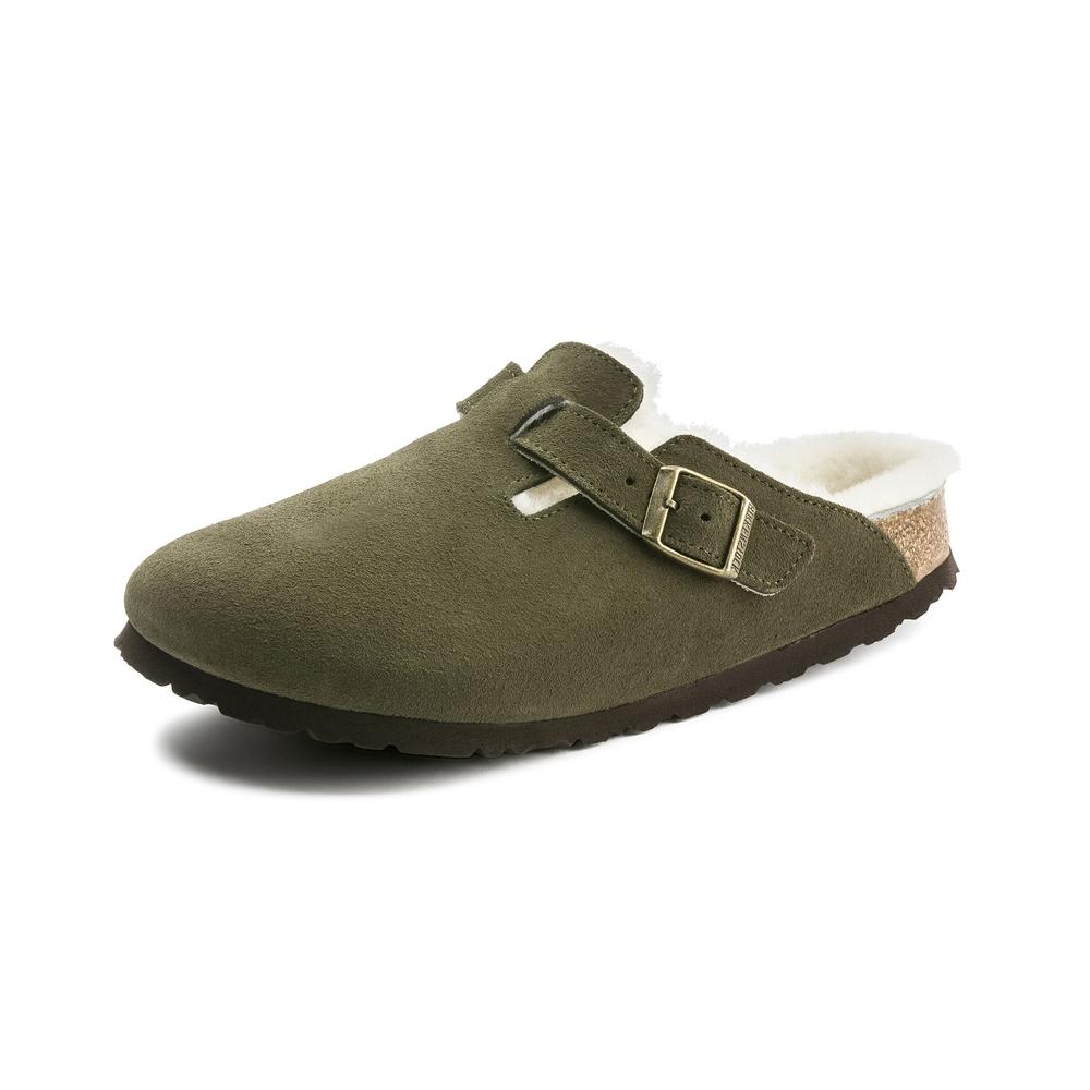 birkenstock boston mud green