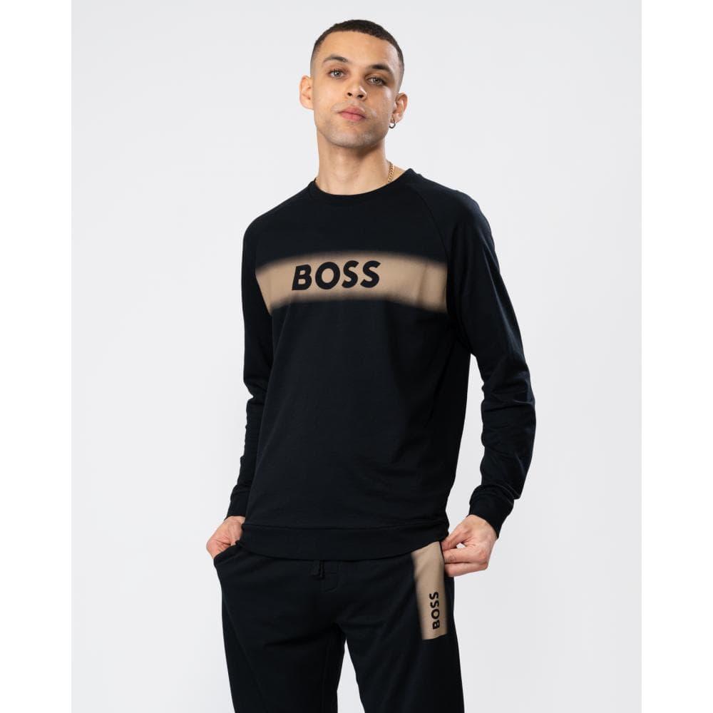BOSS by HUGO BOSS Fade Logo Authentic Loungewear Sweatshirt in Black for  Men | Lyst