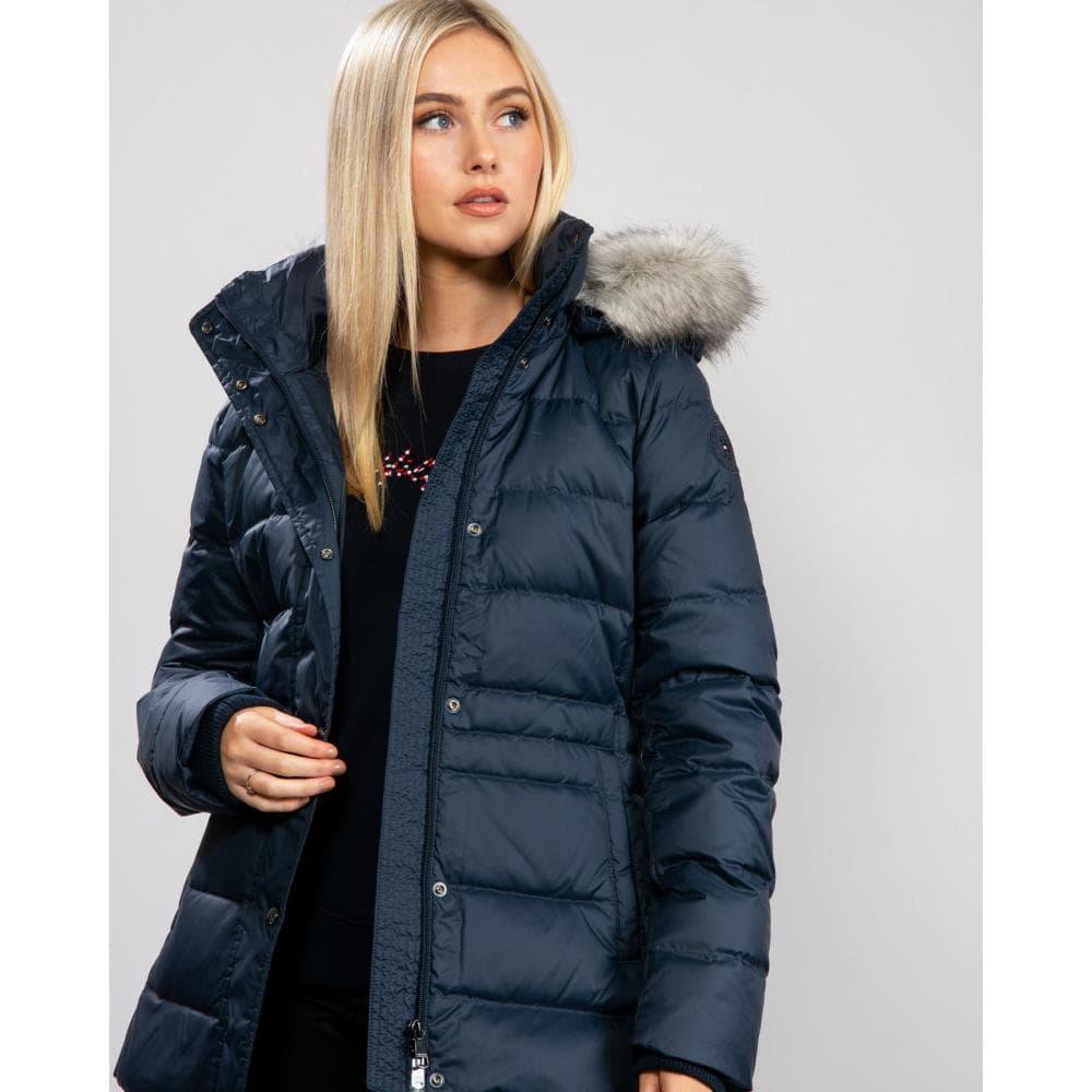 Tommy Hilfiger Fur Essential Monogram Down-filled Jacket in Desert Sky  (Blue) | Lyst