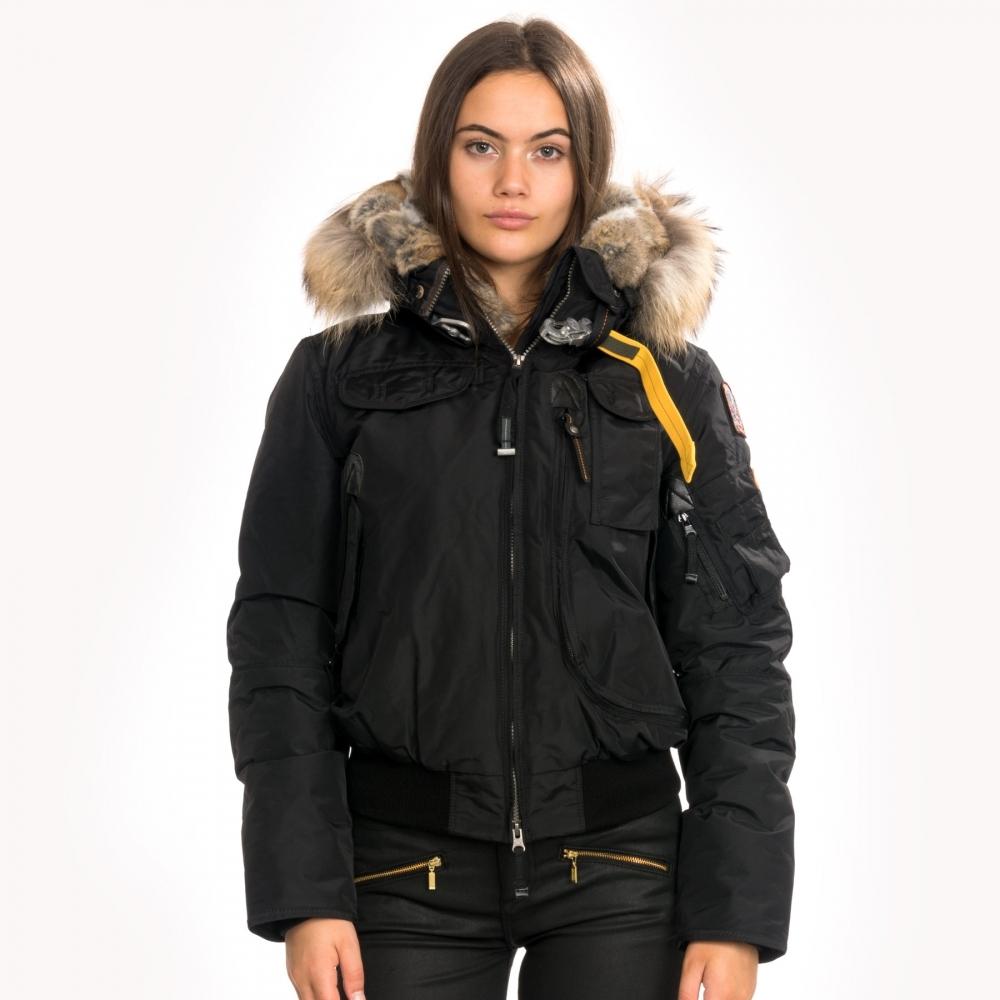 Parajumpers Gobi Womens Hooded Bomber Jacket in Black | Lyst