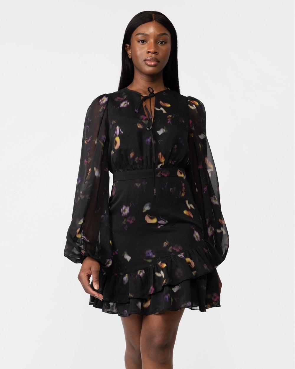 Ted baker top black ruffle dress