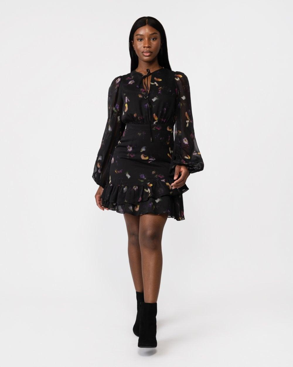 Ted Baker Nikaii Ruffle Asymmetric Mini Dress in Black Lyst