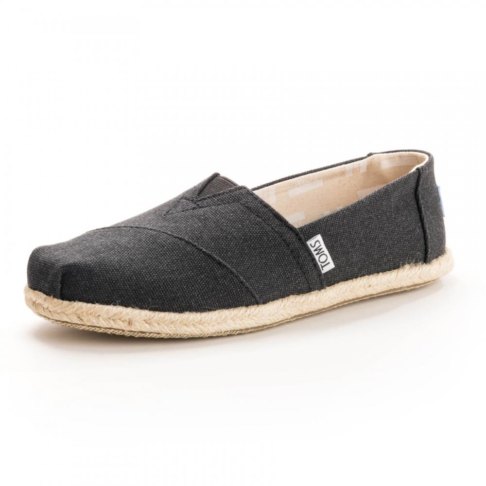 TOMS Alpargata Black Washed Canvas Rope Sole Womens Espadrille - Lyst