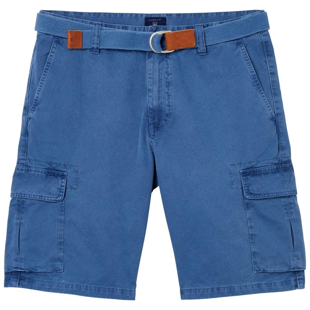 GANT Cotton Loose Belted Cargo Shorts in Blue for Men - Lyst