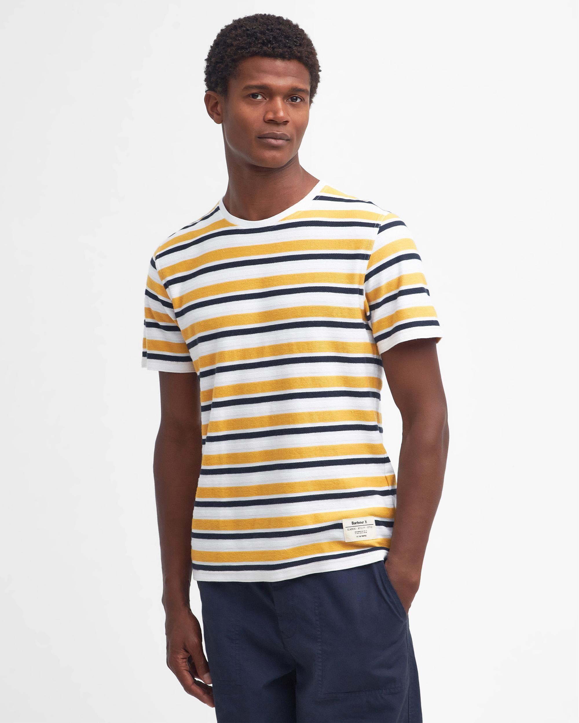 Barbour Whitwell Stripe Tailored T Shirt Colour Honey Size L in Blue for Men Lyst Australia