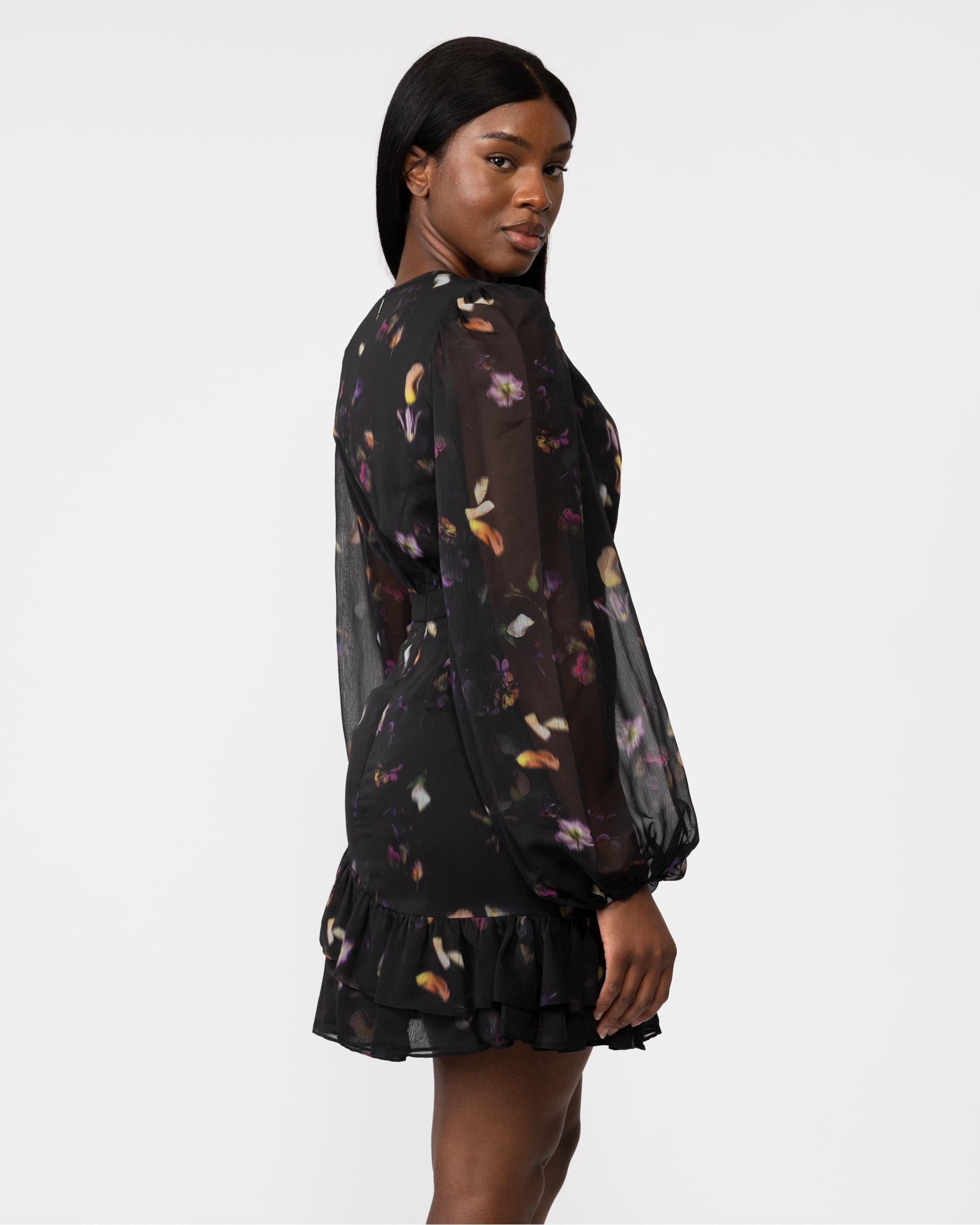 Ted baker black ruffle dress top