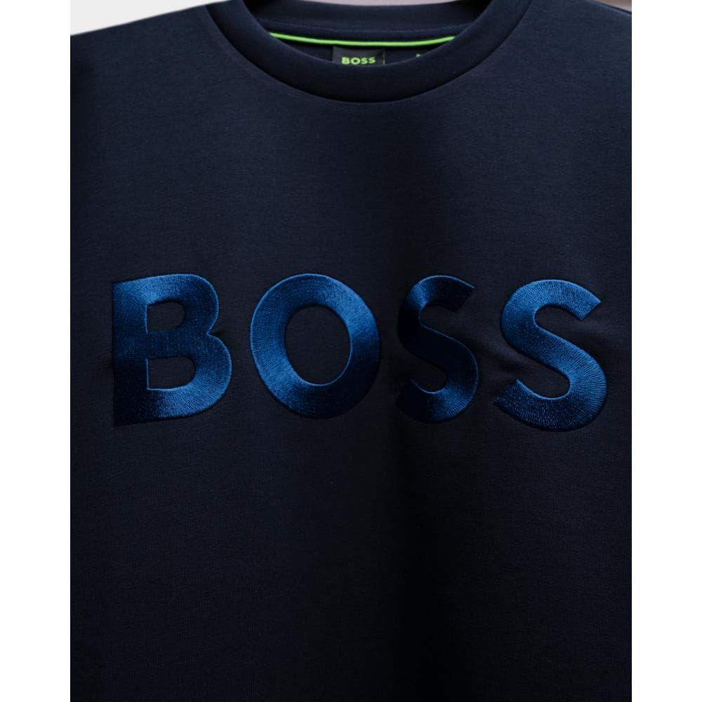 BOSS Green Salbo 1 Contrast Logo Sweatshirt in Black for Men | Lyst