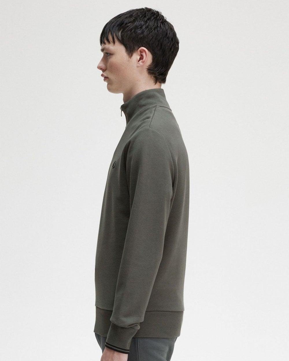 Fred Perry Half Zip Sweatshirt in Gray for Men | Lyst