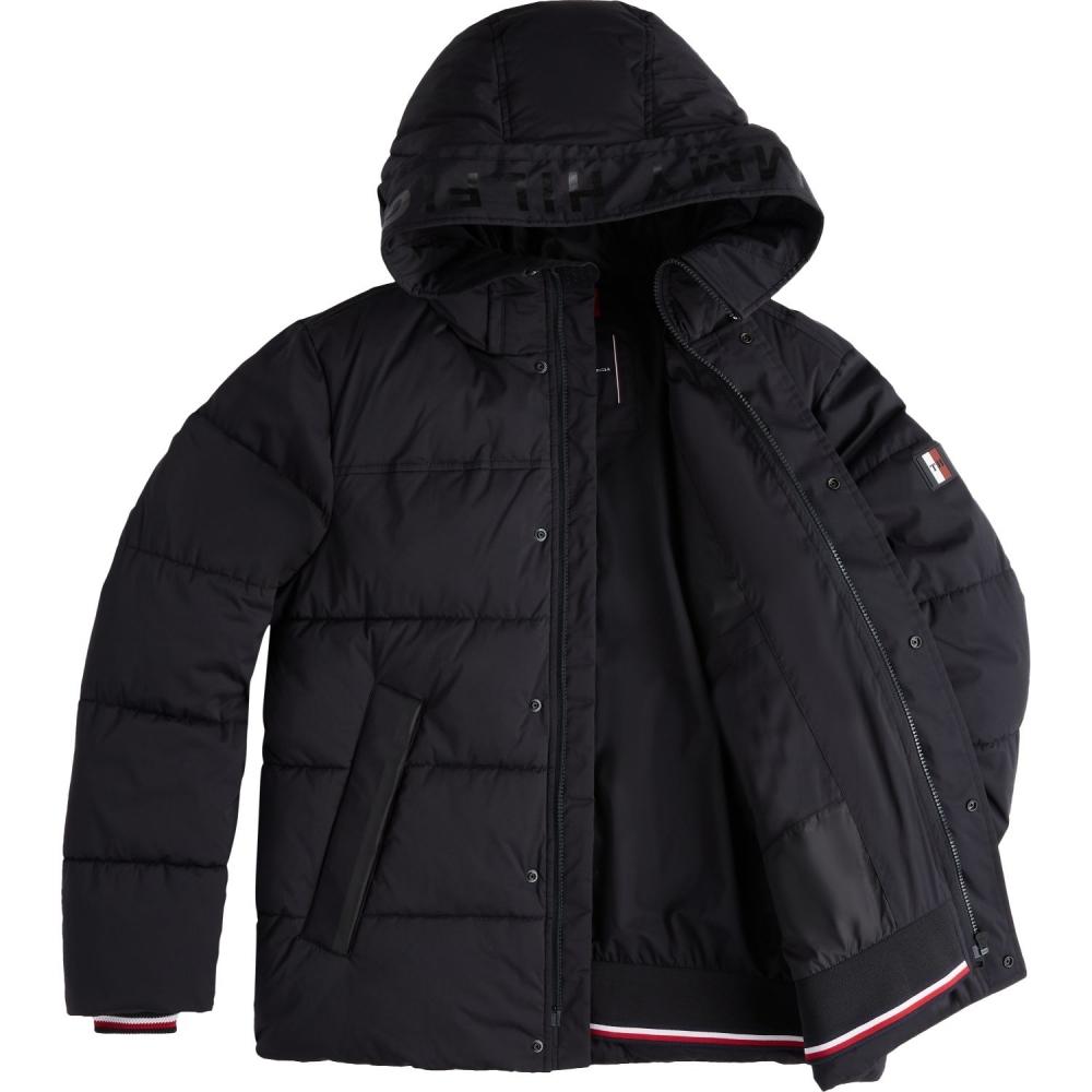 Tommy hilfiger stretch nylon hooded bomber jacket Outlet