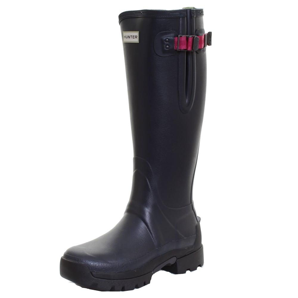 HUNTER Balmoral 2 Adjustable Neoprene Ladies Wellingtons in Blue Lyst