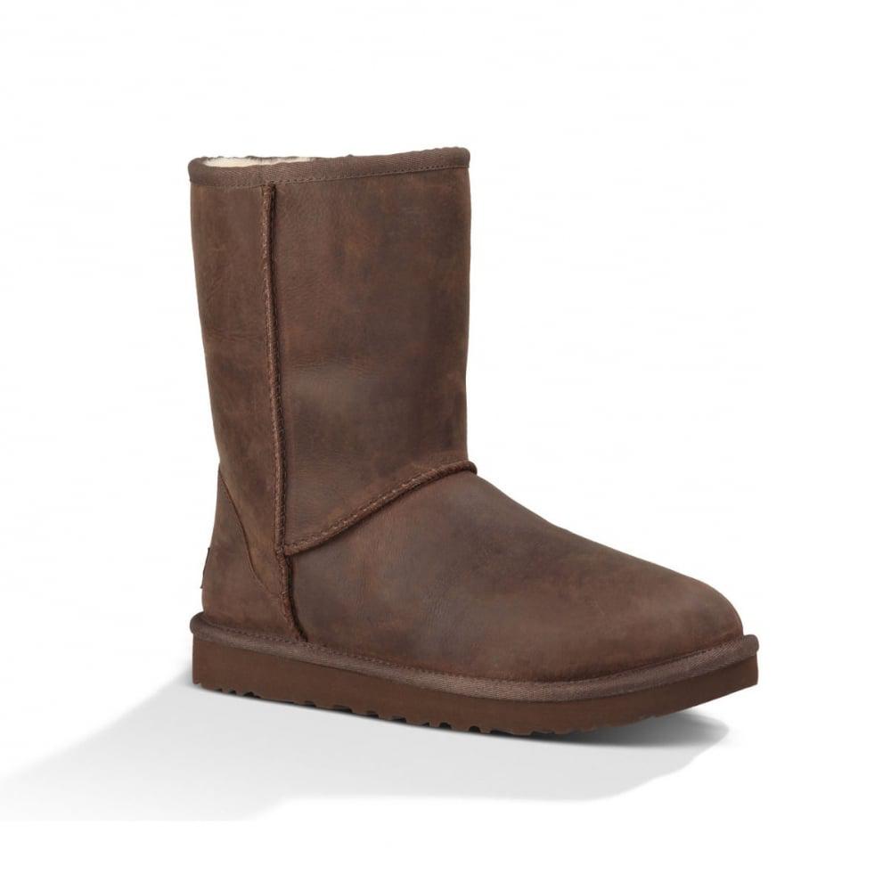 UGG Classic Short Leather Ladies Boot in Brown Stone (Brown) - Save 30% ...