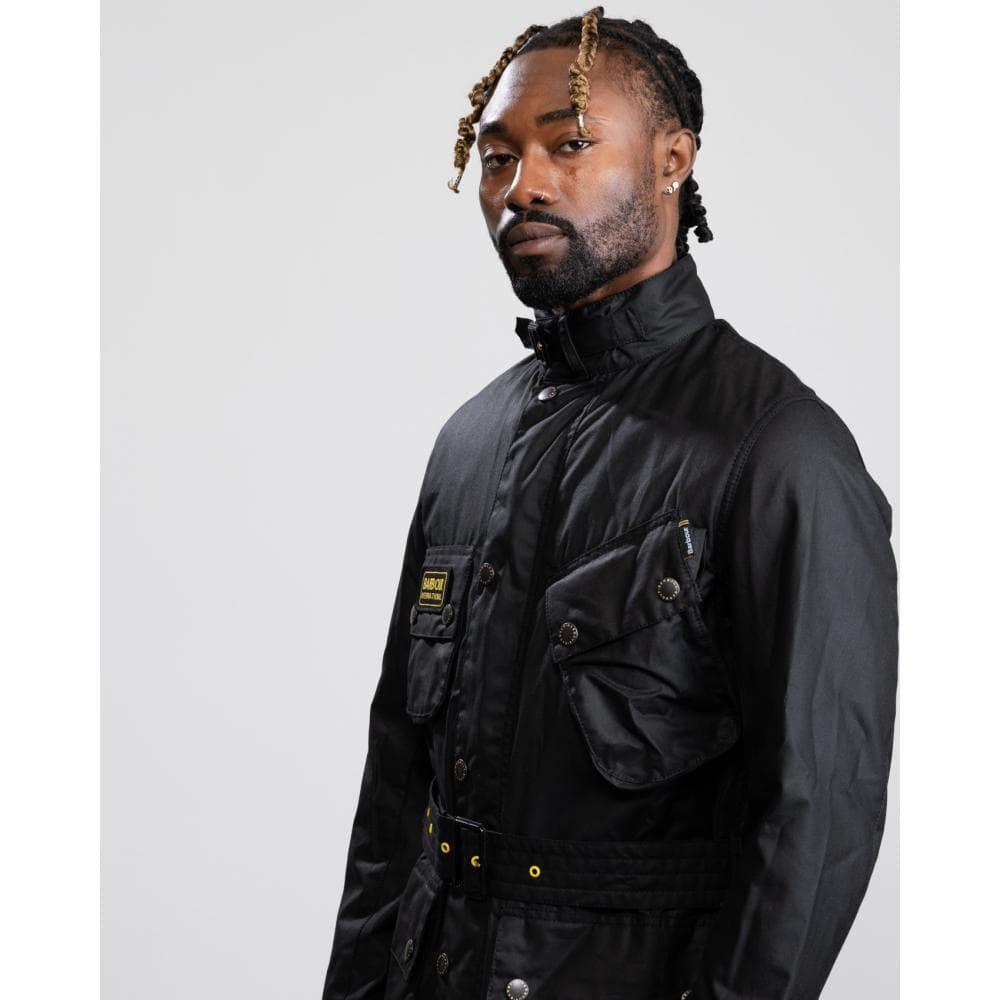 Barbour Slim International Wax Jacket in Black for Men | Lyst