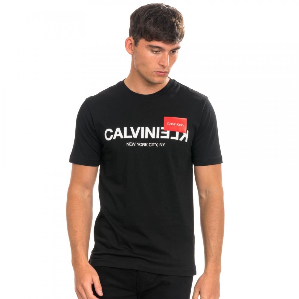 Calvin Klein Text Reverse Logo in Black for Men - Lyst