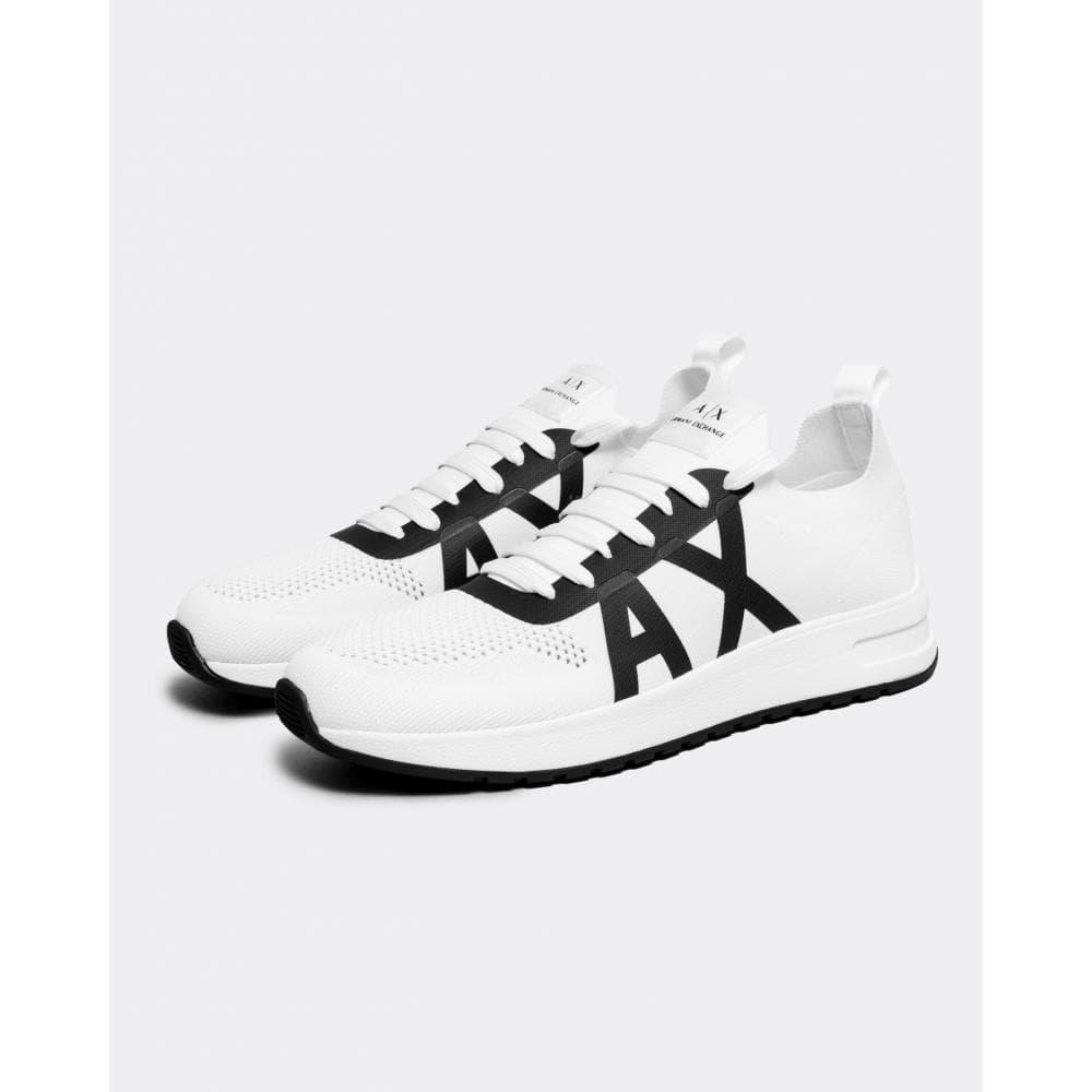 Armani Exchange Ax Logo Perforated Trainers in White for Men | Lyst