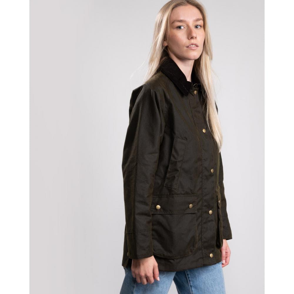 Barbour Cotton Acorn Wax Jacket, Plain Pattern in Olive (Green) - Lyst