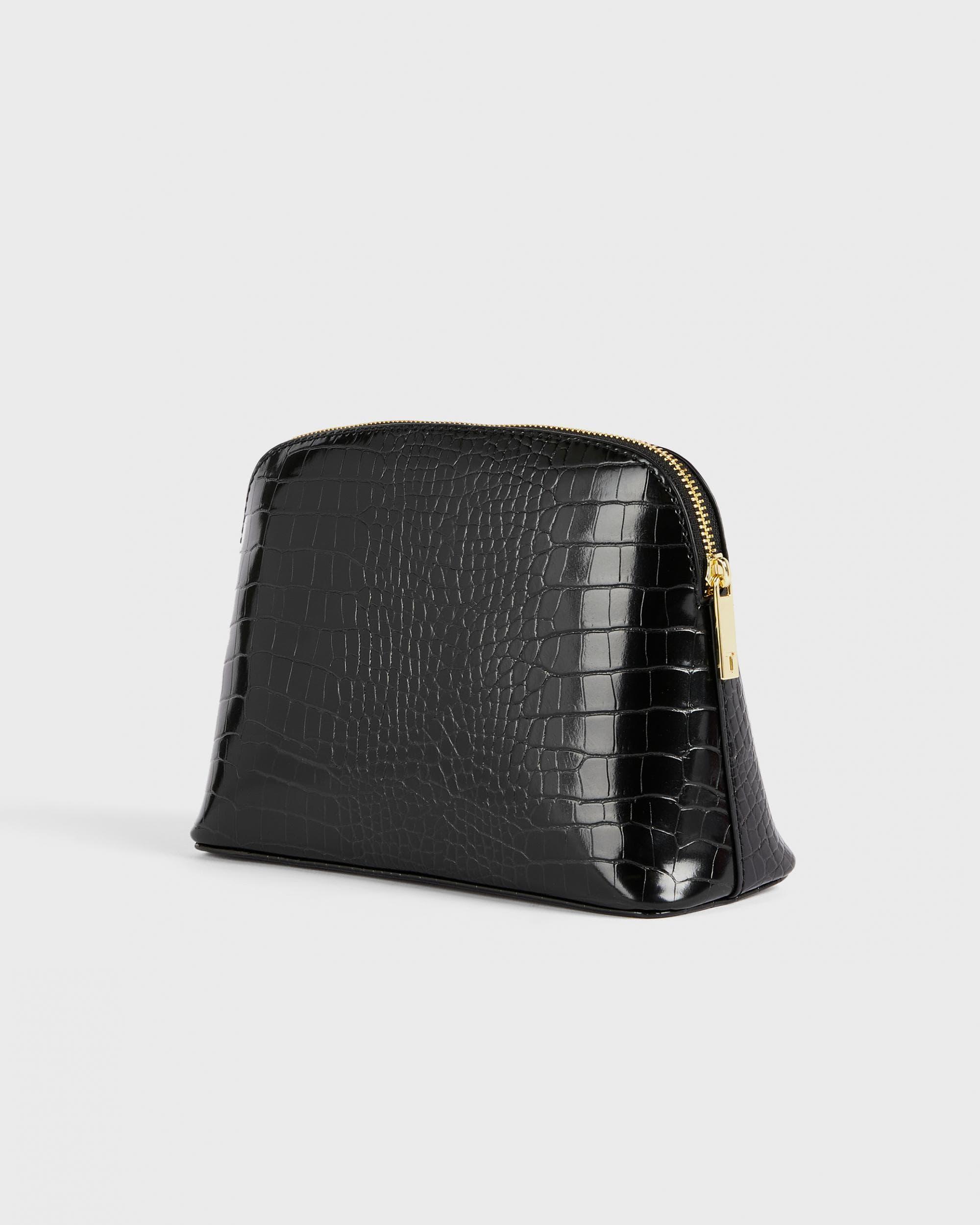 Ted Baker Crocala Imitation Croc Makeup Bag in Black Lyst