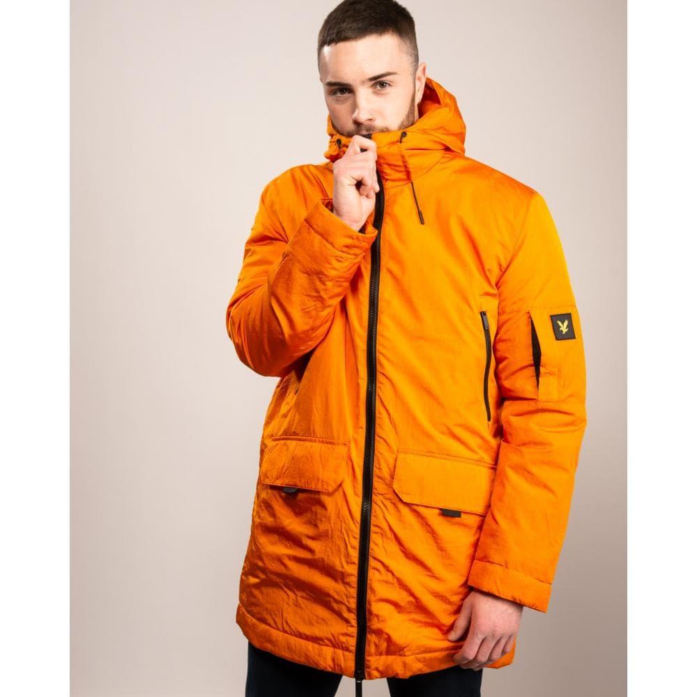 Lyle & Scott Zip Detail Parka in Orange for Men - Lyst