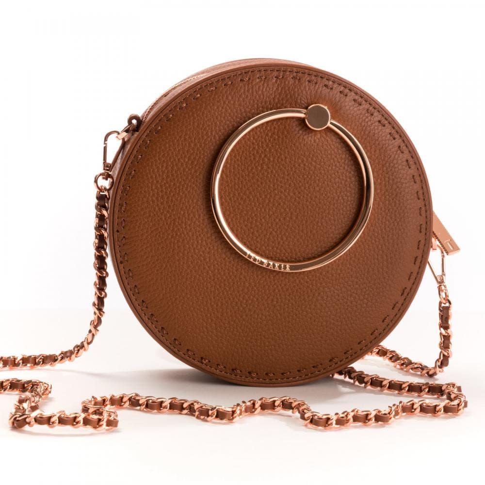 Ted Baker Maddie Circle Leather Crossbody Bag in Brown | Lyst