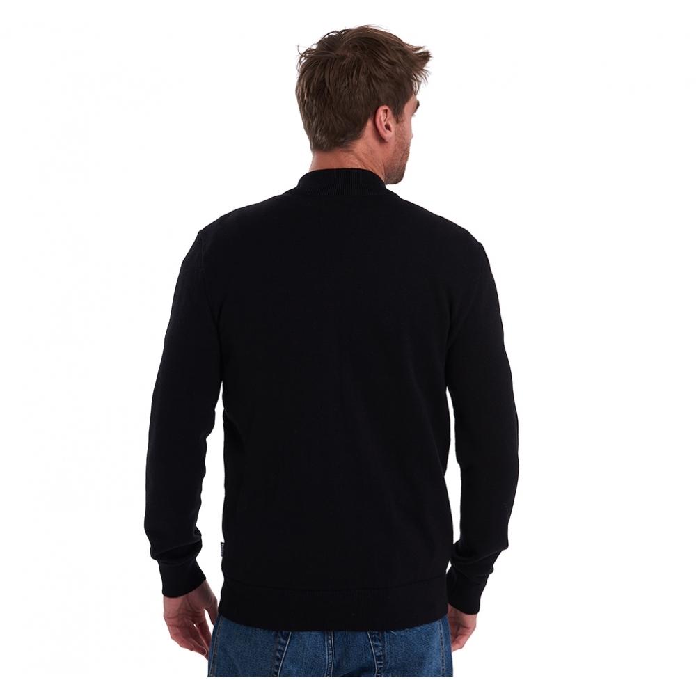 Barbour Cotton Baffle Jumper in Black 