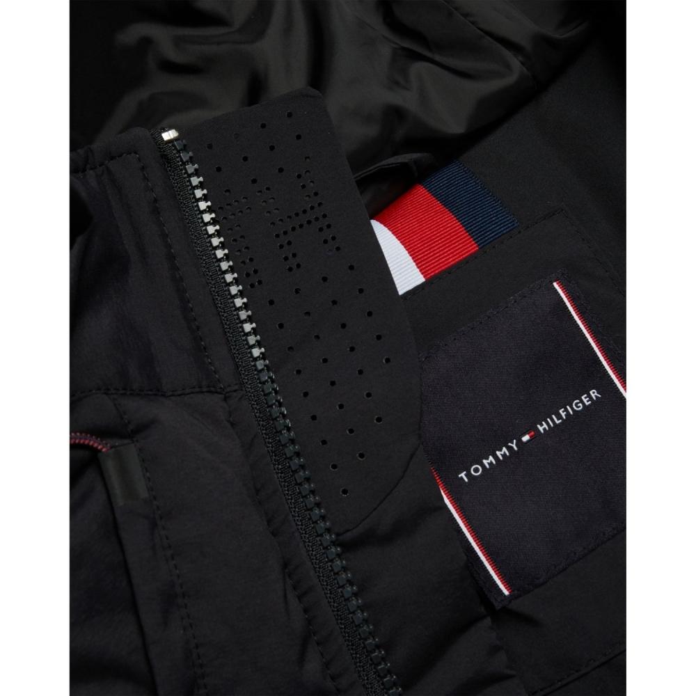 tommy hilfiger stretch nylon hooded bomber jacket
