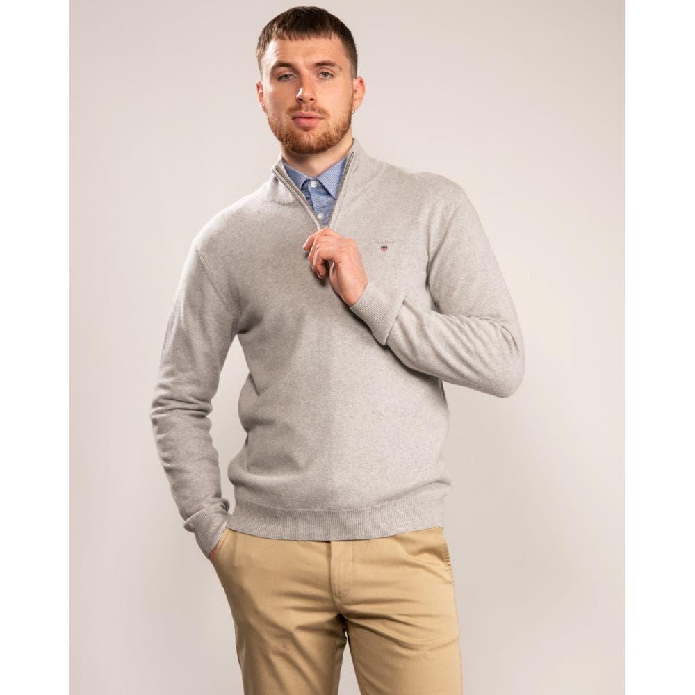 GANT Super Fine Lambswool Half Zip Sweater in Light Grey Melange (Gray) for  Men - Lyst