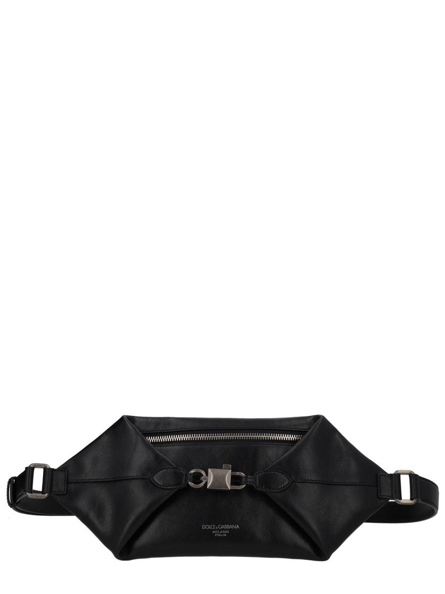 バッグ DOLCE&GABBANA Black l Plate Belt Bag Dolce & Gabbana Black Nylon Logo Belt Bag w/ Box & Authenticity