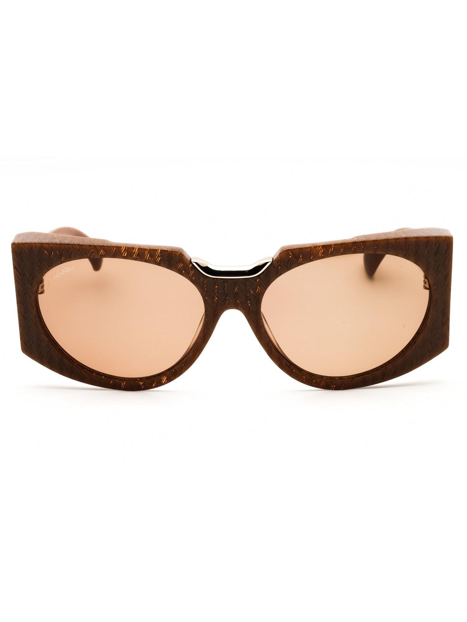 MaxMara Brown Sunglasses with Bold Oversized Frame and Tortoiseshell Design Clean lines, bold perspective. Square acetate sunglasses  main image 4