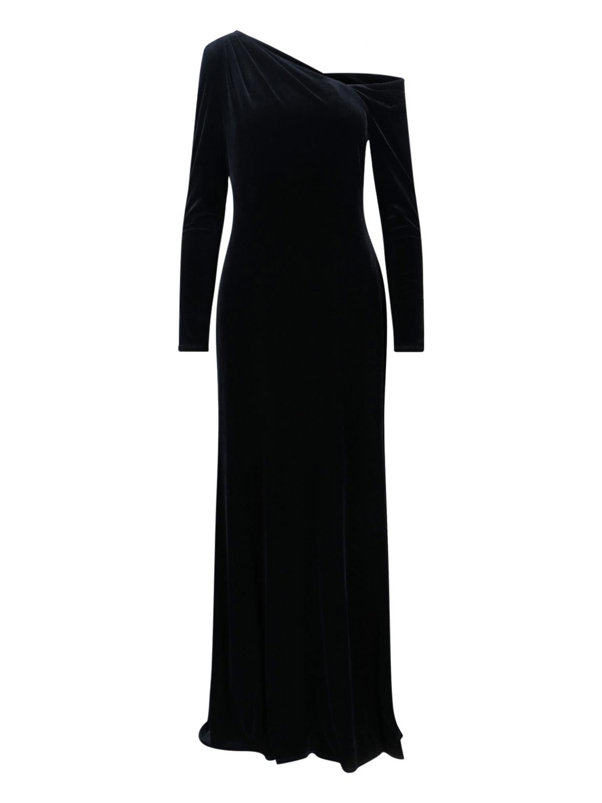 black asymmetric long-sleeve split maxi dress Cosmos | Black Asymmetric Long-Sleeve Split Maxi Dress