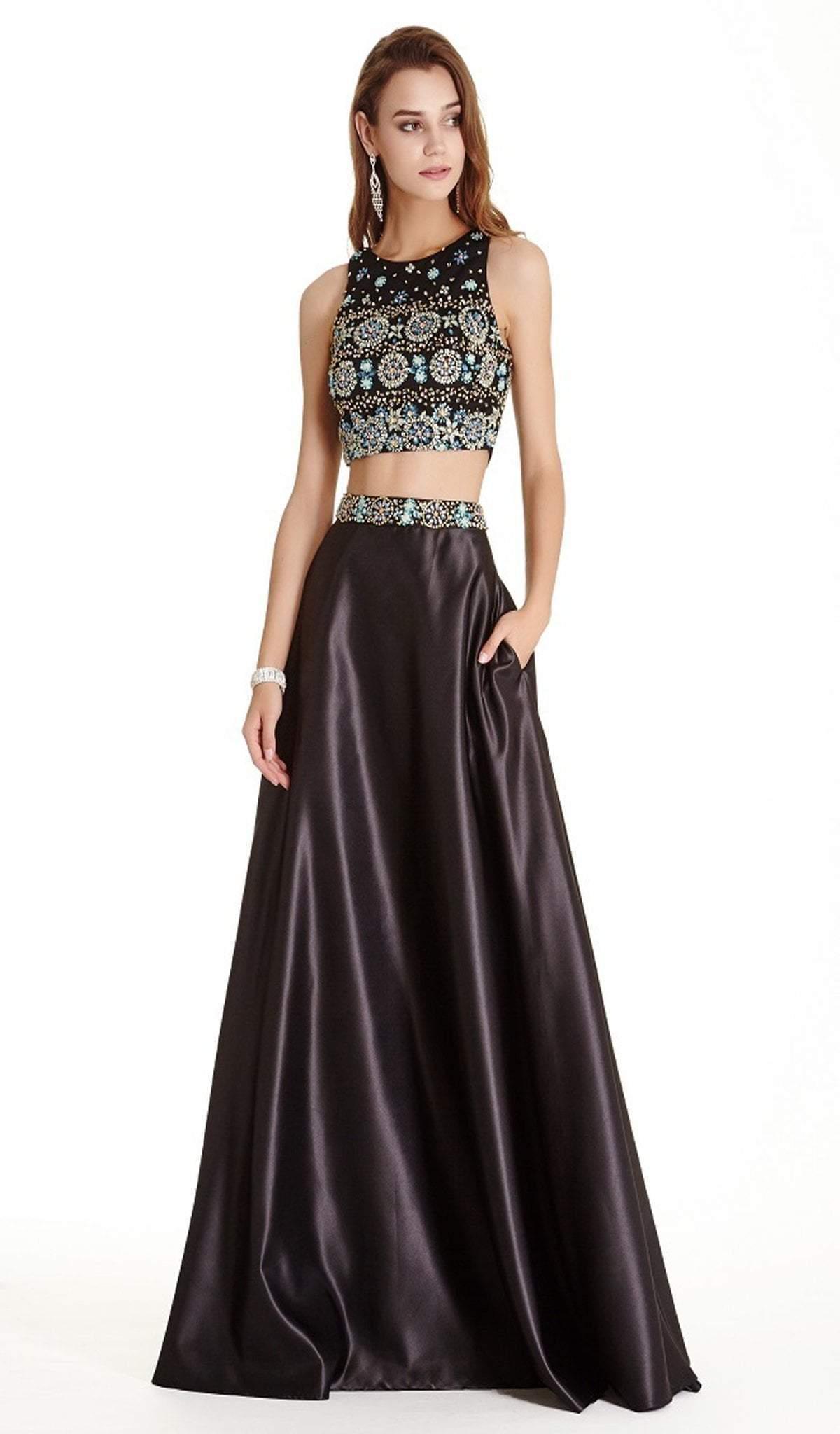 Aspeed Design Two Piece Bedazzled Aline Prom Dress in Black Lyst