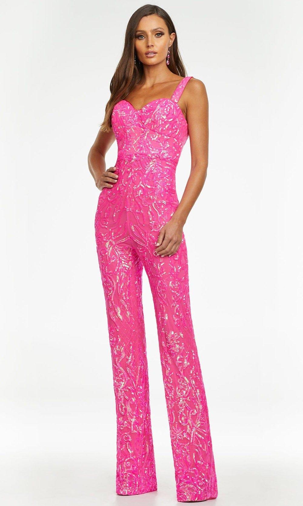 Ashley Lauren 11116 Sweetheart Sequin Jumpsuit in Pink | Lyst