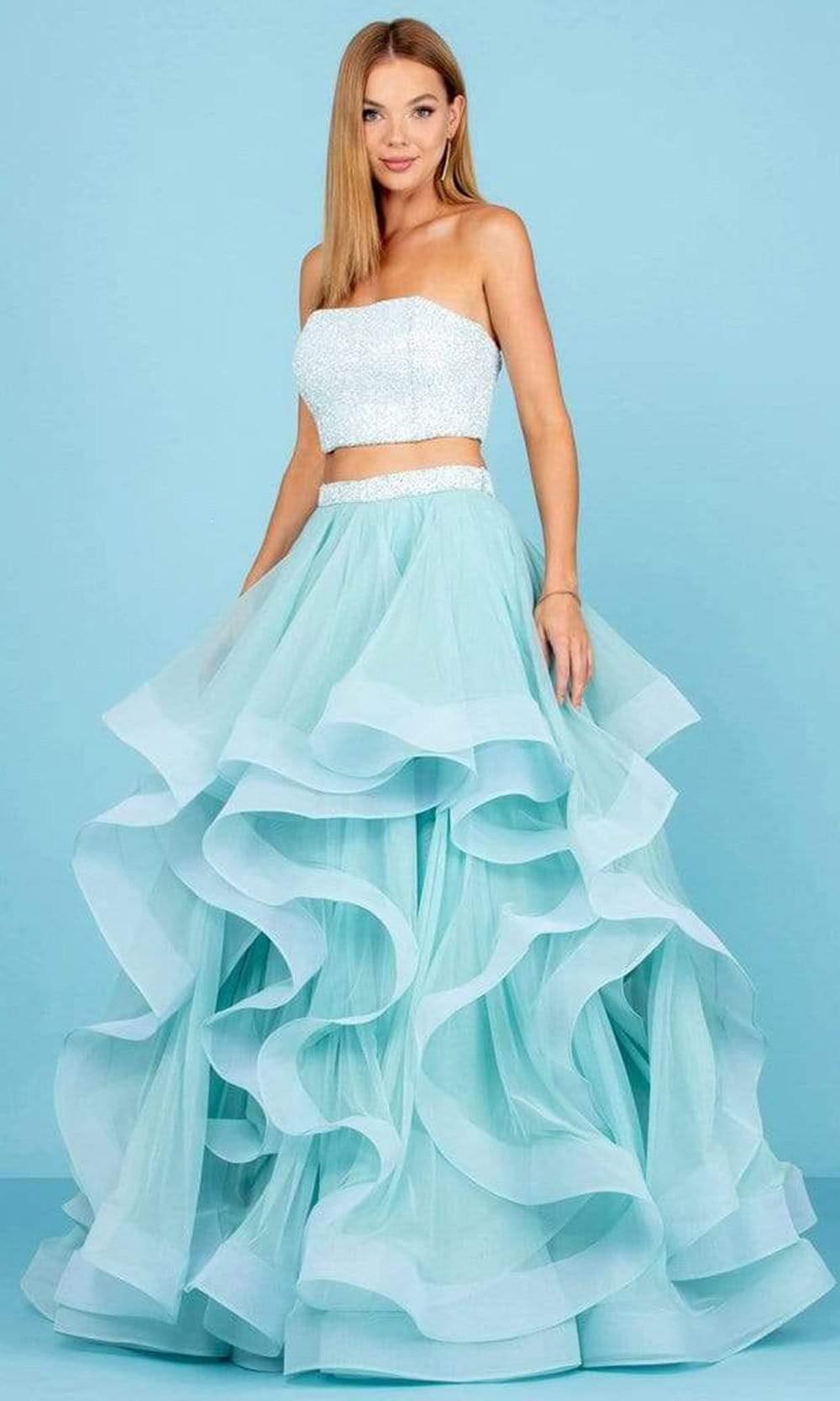 Scala 60268 Strapless Two Piece Gown in Blue | Lyst