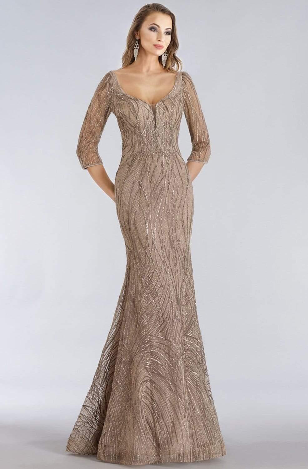 Feriani Couture 26300 Sequin Embellished Scoop Trumpet Dress in Gray | Lyst