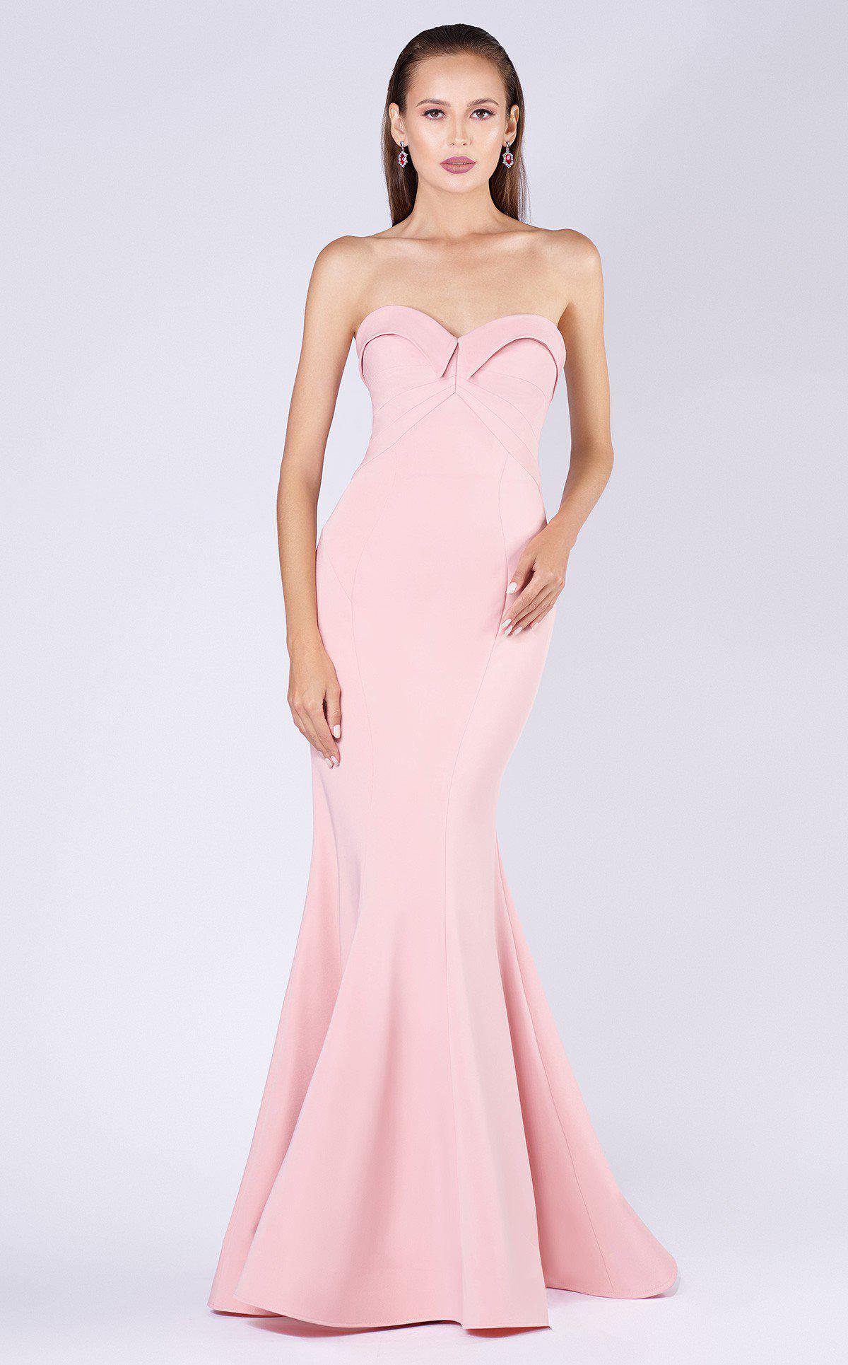 Mnm Couture M0002 Strapless Folded Sweetheart Crepe Mermaid Dress in ...